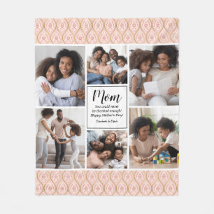 Happy Mothers Day 6 photo collage Fleece Blanket