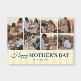Happy Mothers Day 8 Photo Flat Greeting Card