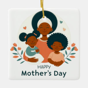 Happy Mother's Day - A Mum's Loving Embrace Ceramic Ornament