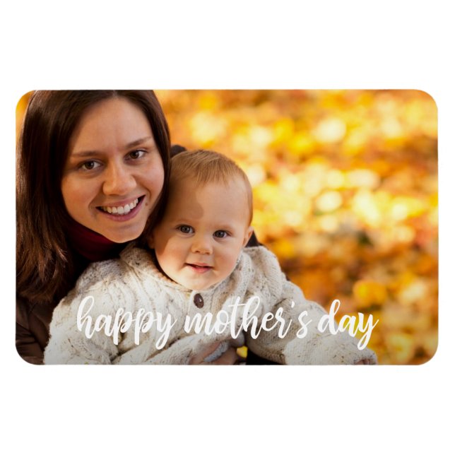 Happy Mother's Day Add Your Own Photo Template Magnet (Horizontal)