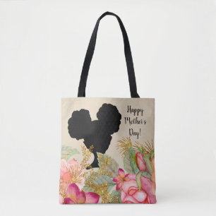 Happy Mother's Day   Afro Puffs Girl Tote Bag