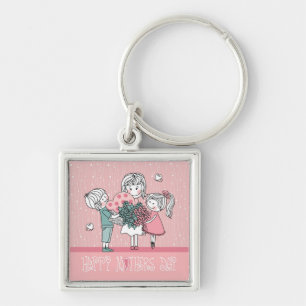 Happy Mother's Day and Children Key Ring