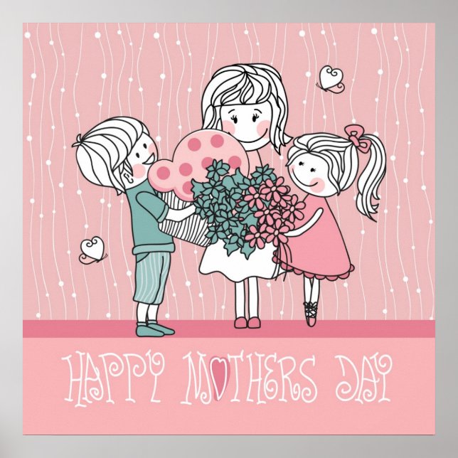 Happy Mother's Day and Children Poster (Front)