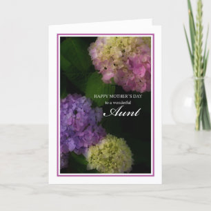 Happy Mother's Day Aunt, Painted Hydrangea Flowers Card