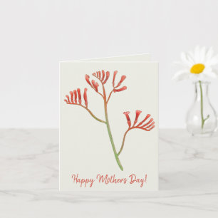 Happy Mother's Day Australian Kangaroo Paw Card