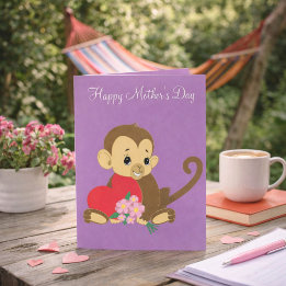 Happy Mother's Day Baby Monkey Card