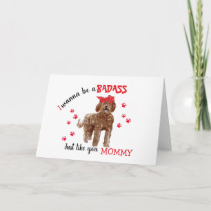 Happy Mother's Day Badass from Labradoodle Dog Card