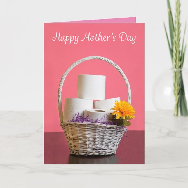 Happy Mother's Day Basket Full of Toilet Paper Holiday Card (Front)