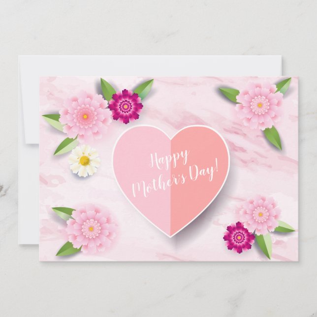 Happy Mother's Day Beautiful Flowers Greeting Card (Front)