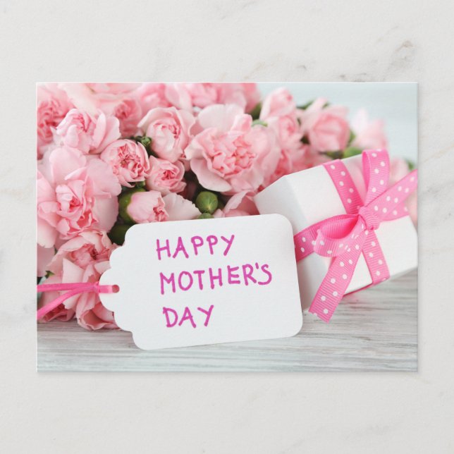 Happy Mother's Day Beautiful Pink Flowers  Postcard (Front)