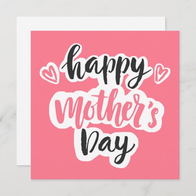 Happy Mother's Day Beautiful Typography Card (Front/Back)