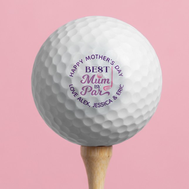 Happy Mother's Day Best Mum By Par Personalised Golf Balls (Happy Mother's Day Best Mum By Par Personalized Golf Balls)