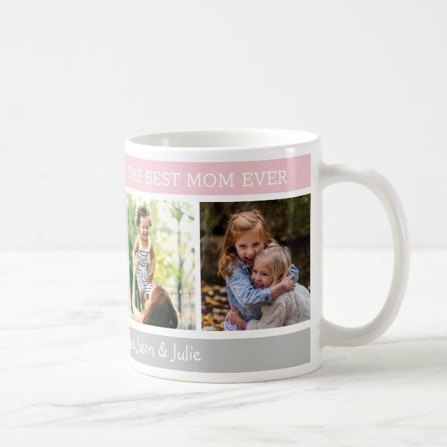 Happy Mother's Day Best Mum Ever  4 Photo Collage Coffee Mug (Right)