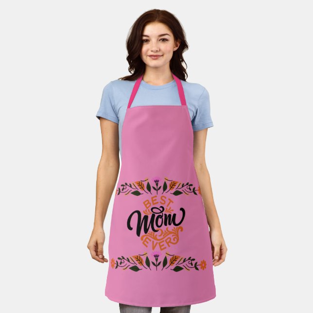  Happy Mother's Day Best Mum Ever  Apron (Worn)