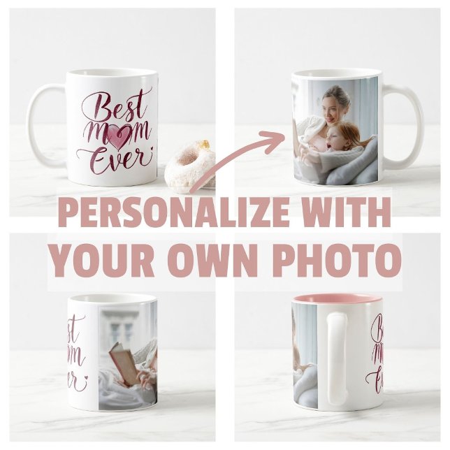 Happy Mother's Day Best Mum Ever Coffee Mug (personalize own photo Happy Mother's Day Best Mom Ever Apron)
