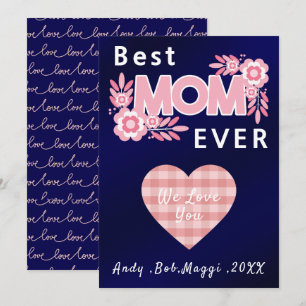 Happy Mother's Day Best Mum Ever Personalised Holiday Card