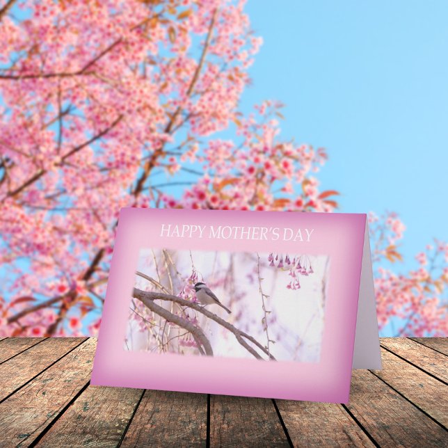 Happy Mother's Day Bird and Cherry Blossoms Holiday Card (Creator Uploaded)