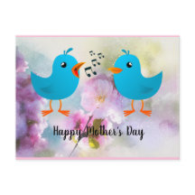 Happy Mother's Day Birds Singing for You Postcard
