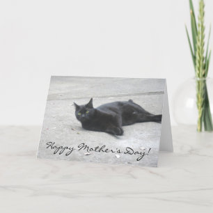 Happy Mother's Day Black Cat greeting card