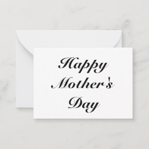 Happy Mother's Day black classic script elegant Advice Card