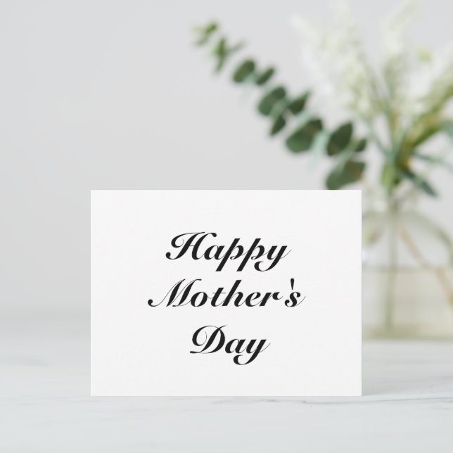 Happy Mother's Day black elegant classic script Postcard (Standing Front)