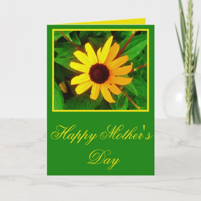 Happy Mother's Day Black Eyed Susan Flower Design Card (Front)