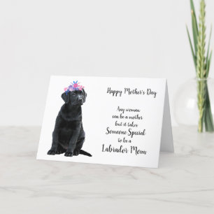 Happy Mothers Day Black Lab Dog - Labrador Mum Holiday Card