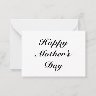 Happy Mother's Day black white elegant classic Advice Card