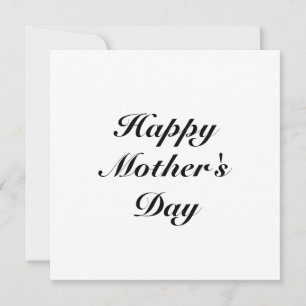 Happy Mother's Day black white script elegant Card