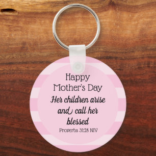 Happy Mother's Day Blessed Bible Verse Christian Key Ring