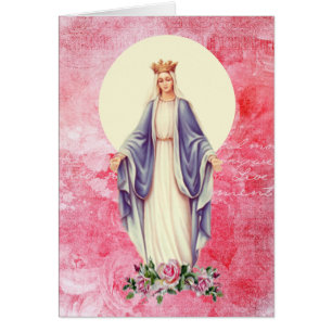 Happy Mother's Day Blessed Virgin Mary Pink Roses