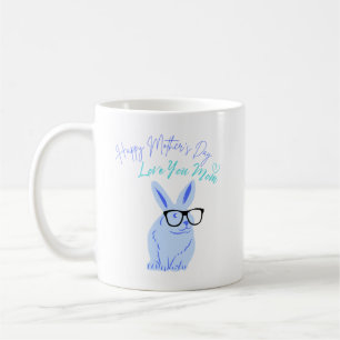 Happy Mothers Day Blue Bunny   Coffee Mug