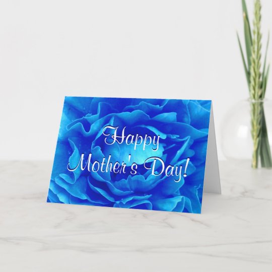 Happy Mother's Day Blue Rose Card | Zazzle.co.uk