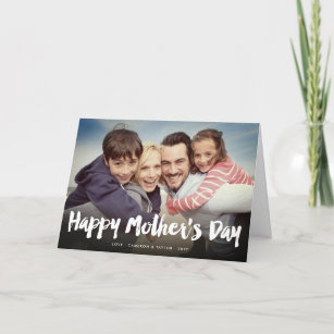 Happy Mother's Day Bold Brush Script Modern Photo Card