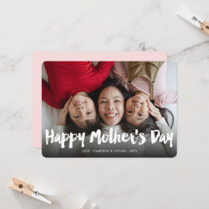 Happy Mother's Day Bold Brush Script Modern Photo Card