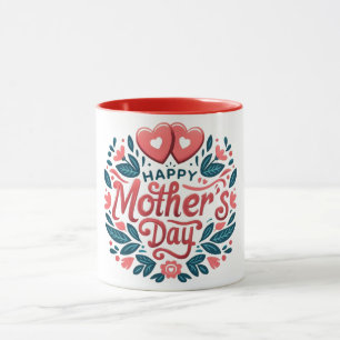 Happy Mother's Day - Botanical Heart & Script  Mug