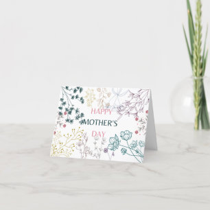Happy mother's day Botanical Wildflowers Flower Holiday Card