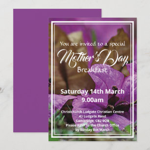 HAPPY MOTHER'S DAY Breakfast Event Floral Invitation