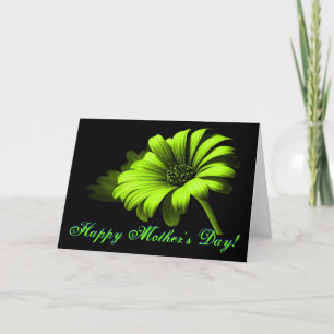 Happy Mother's Day Bright Green Yellow Daisy Card