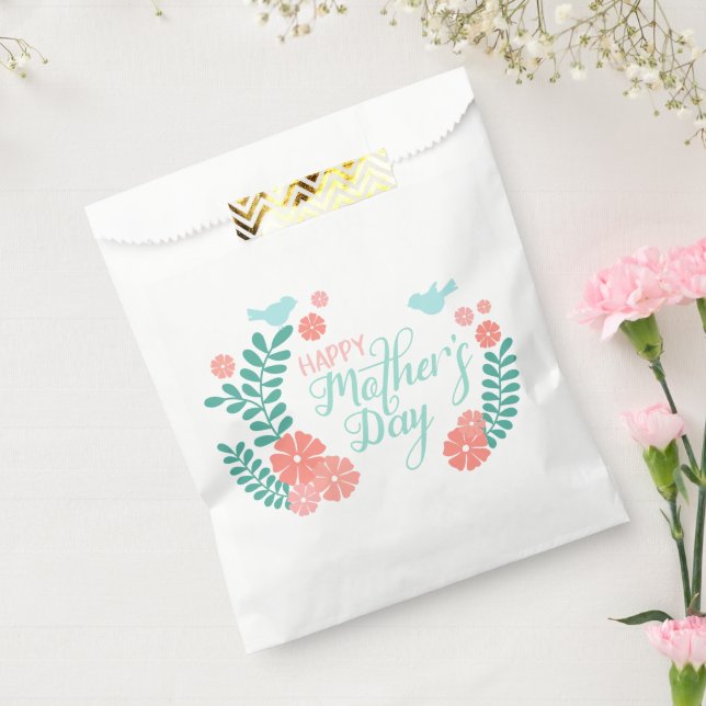Happy mother's day calligraphy text flowers favour bags (Sealed)