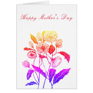 Happy Mother's Day Card Colourful Poppy
