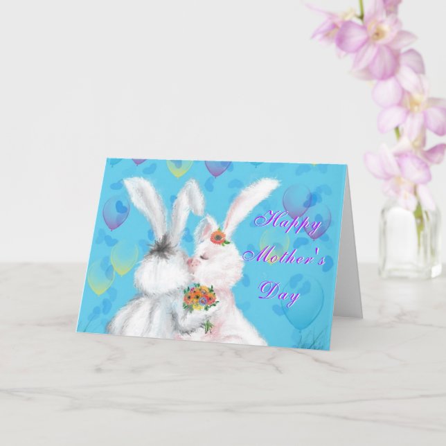 Happy Mother's Day Card Family Bunny Love (Orchid)