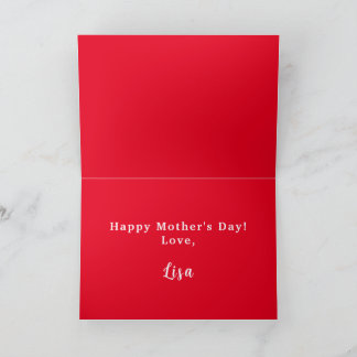 Happy Mother's Day Card, Favourite Child, Custom C Thank You Card
