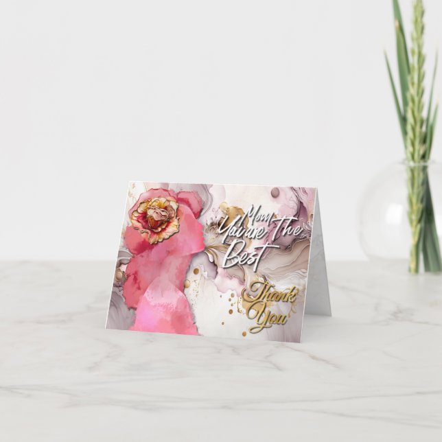 Happy mother's day card - Pink flower (Front)