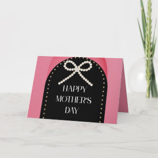 Happy Mother's Day Card Pink Gold Black 