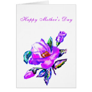 Happy Mother's Day Card Purple Rose