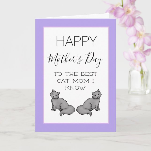 Happy Mother's Day Cat Mum Card (Orchid)