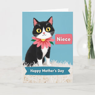 Happy Mothers Day Cat Niece Card