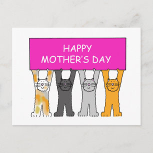 Happy Mothers Day Cats Postcard