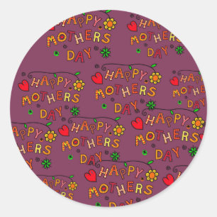 Happy Mothers Day Classic Round Sticker